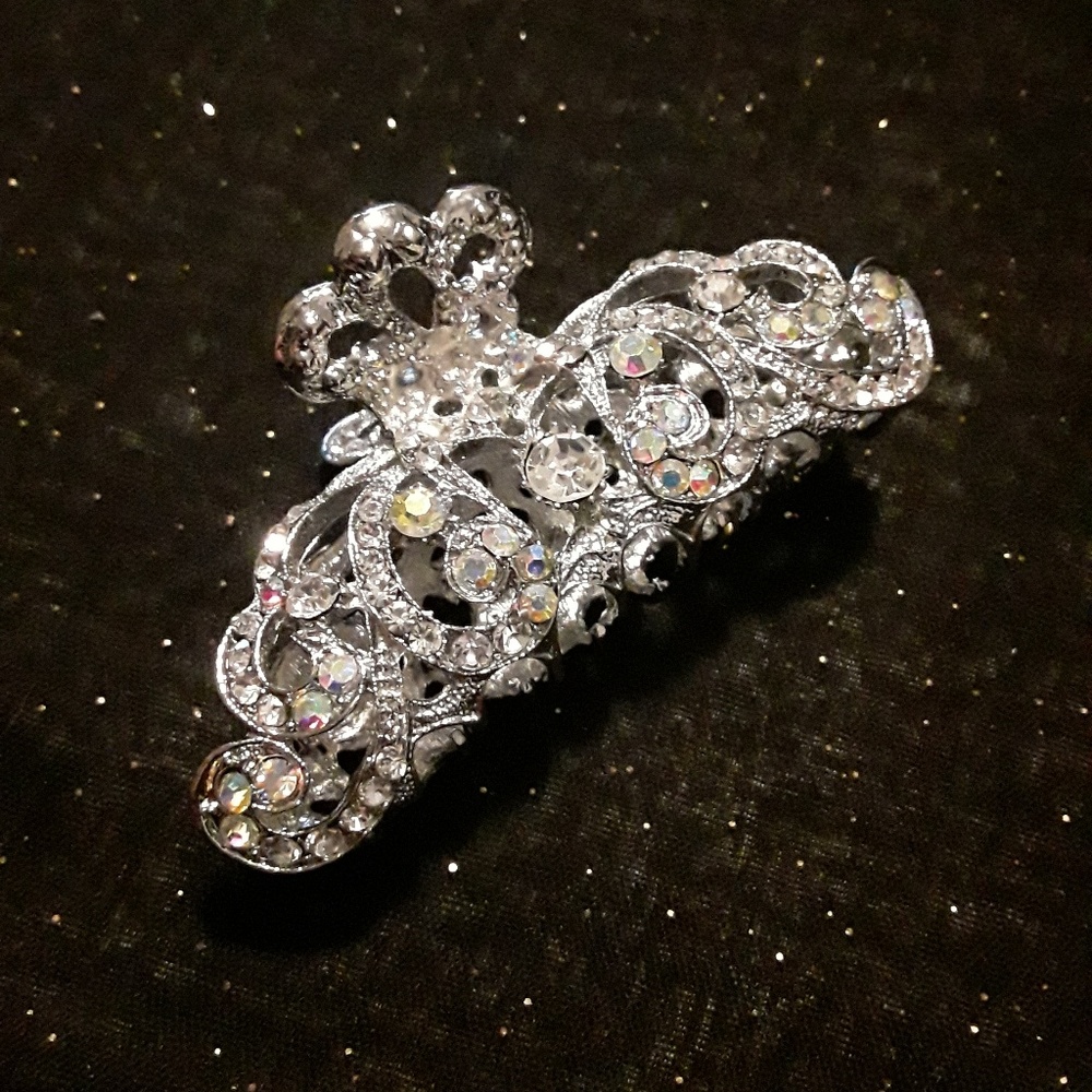 NWOT crystal rhinestone fancy hair claw clip jewel